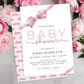 Blush Pink Bow Baby shower Invitation – Elegant Co Kaart