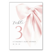 Blush Pink Bow-Baby shower Kaart (Voorkant)