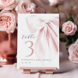 Blush Pink Bow-Baby shower Kaart