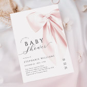 Blush Pink Bow-Baby shower Kaart