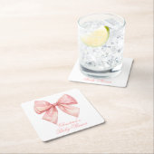 Blush Pink Bow-Baby shower Kartonnen Onderzetters (Insitu)