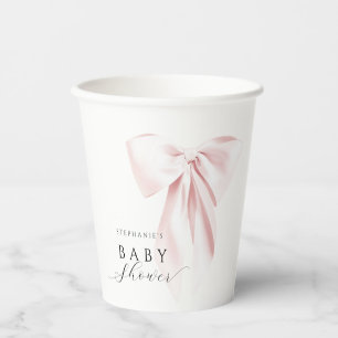 Blush Pink Bow Baby shower Paper Cup Papieren Bekers