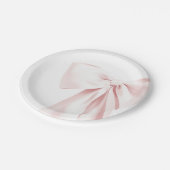 Blush Pink Bow Baby shower Papier Borden Papieren Bordje (Gekanteld)