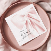 Blush Pink Bow Baby shower Papieren servetten