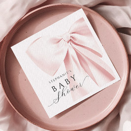 Blush Pink Bow Baby shower Papieren servetten