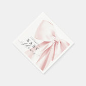 Blush Pink Bow Baby shower Papieren servetten (Hoek)