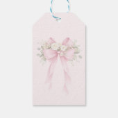 Blush Pink Bow Baby Shower Thank you Cadeaulabel (Achterkant)