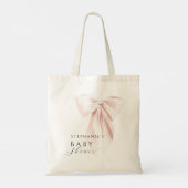 Blush Pink Bow-Baby shower Tote Bag (Achterkant)