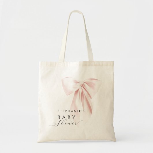 Blush Pink Bow-Baby shower Tote Bag (Voorkant)