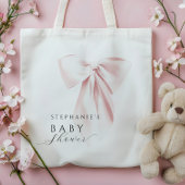 Blush Pink Bow-Baby shower Tote Bag