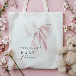 Blush Pink Bow-Baby shower Tote Bag