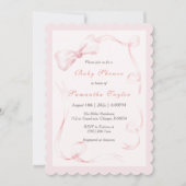 Blush Pink Bow Baby shower Uitnodiging (Voorkant)