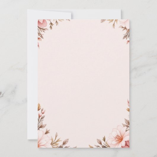 Blush Pink Bow Baby shower Uitnodiging voor Meisje (Achterkant)