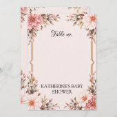 Blush Pink Bow Baby shower Uitnodiging voor Meisje (Voorkant / Achterkant)