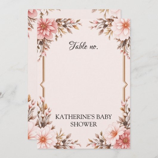 Blush Pink Bow Baby shower Uitnodiging voor Meisje (Voorkant / Achterkant)