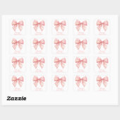 Blush Pink Bow-Baby shower Vierkante Sticker (Vel)