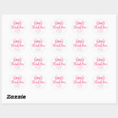 Blush Pink Bow Birthday Favors Thank You  Ronde Sticker (Vel)