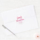 Blush Pink Bow Birthday Favors Thank You  Ronde Sticker (Envelop)