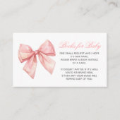 Blush Pink Bow Book voor Baby Enclosure Kaart (Voorkant)