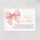 Blush Pink Bow Book voor Baby Enclosure Kaart (Voorkant)