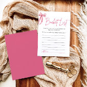 Blush Pink Bow Bucket List Vrijgezellenfeest spel Kaart