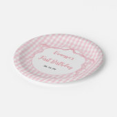 Blush Pink Bow Coquette 1e verjaardag Papieren Bordje (Gekanteld)