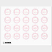 Blush Pink Bow Coquette 1e verjaardag Ronde Sticker (Vel)