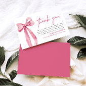 Blush Pink Bow Coquette Afstuderen Dank u kaart