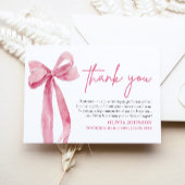 Blush Pink Bow Coquette Afstuderen Dank u kaart