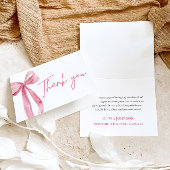 Blush Pink Bow Coquette Afstuderen Dank u kaart
