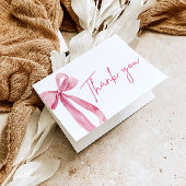 Blush Pink Bow Coquette Afstuderen Dank u kaart