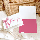 Blush Pink Bow Coquette Afstuderen Dank u kaart