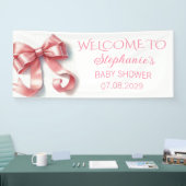 Blush Pink Bow Coquette Baby shower Spandoek (Beurs)