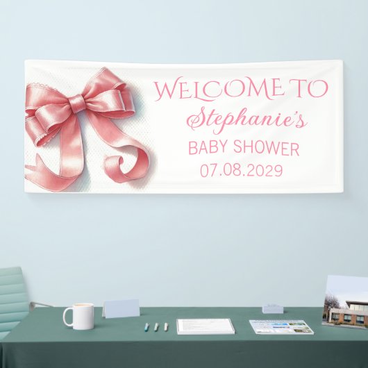 Blush Pink Bow Coquette Baby shower Spandoek (Beurs)