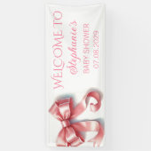 Blush Pink Bow Coquette Baby shower Spandoek (Verticaal)