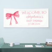 Blush Pink Bow Coquette Baby shower Spandoek (Beurs)