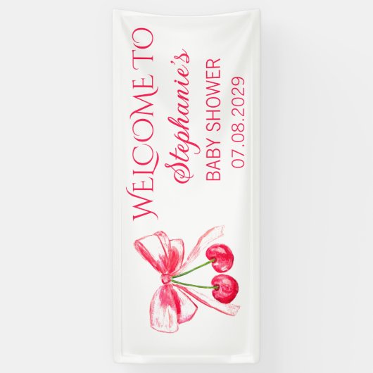 Blush Pink Bow Coquette Baby shower Spandoek (Verticaal)