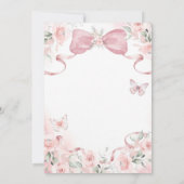 Blush Pink Bow Coquette Ribbon Arch Girl Verjaarda Kaart (Achterkant)