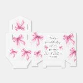 Blush Pink Bow Coquette Script Sweet 16 Thank You  Bedankdoosjes (Uitgevouwen)