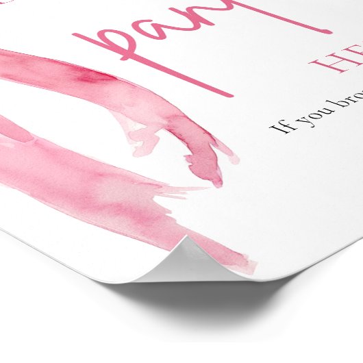 Blush Pink Bow Drop je slipje hier spel teken Poster (Hoek)