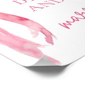 Blush Pink Bow Eet Drink en wees getrouwd teken Poster (Hoek)