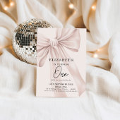 Blush Pink Bow Elegant eerste verjaardagsfeestje Kaart