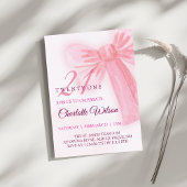 Blush Pink Bow Elegant Twenty-One Birthday Kaart