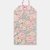 Blush Pink Bow Garden Baby Shower Thank you Cadeaulabel (Achterkant)