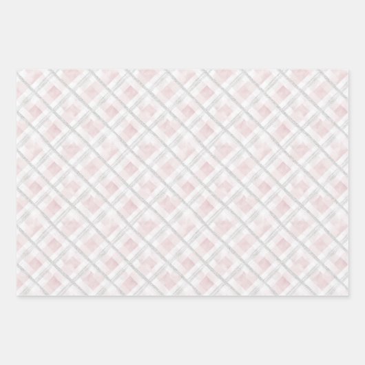 Blush Pink Bow Gift Hart Charm Verjaardag Inpakpapier Vel (Voorkant 2)