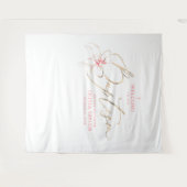 Blush Pink Bow Girl Baptism Photo Backdrop Welcome Wandkleed (Voorkant (horizontaal))