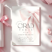 Blush Pink Bow Graduation Party Uitnodiging