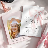 Blush Pink Bow Graduation Party Uitnodiging
