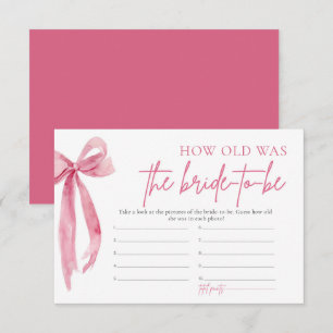Blush Pink Bow Hoe oud was de bruid om het spel te Kaart