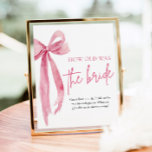 Blush Pink Bow Hoe oud was de bruid Vrijgezellenfe Poster<br><div class="desc">Het "Blush Pink Bow: She's Tying the Knot"-Vrijgezellenfeest "How Old Was The Bride" voegt een leuk en interactief element toe aan elk vrijgezellenfeest. In dit spel worden gasten uitgenodigd om de leeftijd van de bruid te raden in verschillende foto's uit verschillende stadia van haar leven, zoals jeugd, tienerjaren en jonge...</div>